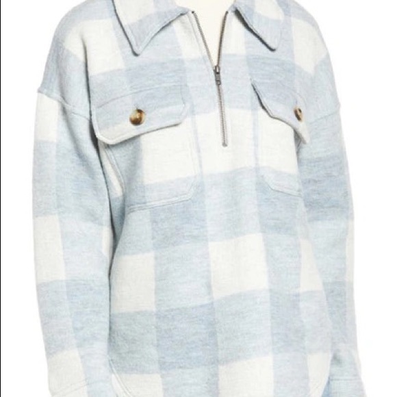 Madewell Buffalo Check Popover Sweater New Medium - Picture 6 of 13